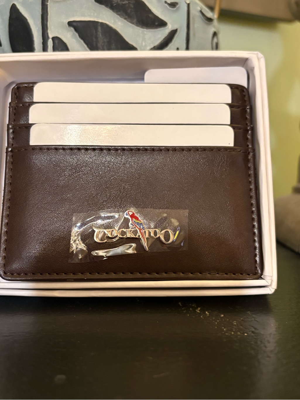 Brown Leather Card  Key Holder